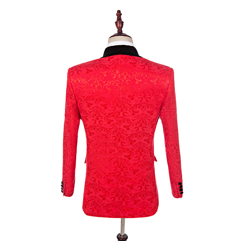 Red Men's Business Suit