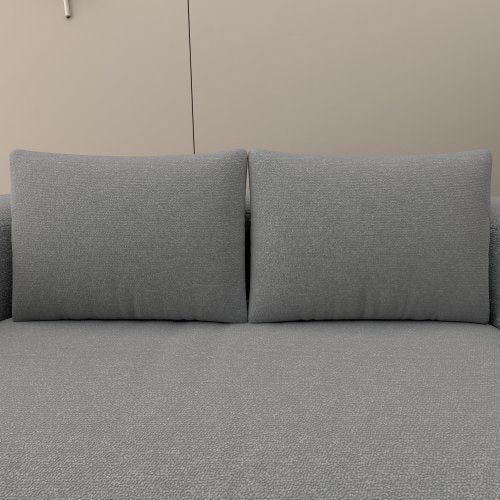 Folding Sofa Bed, Convertible Futon Sleeper Bed, 2-in-1 Foldable Floor Mattress With 2 Pillows, Breathable High-Density Foam Lazy Couch, Comfy Lounge Chair, Twin Size, Light Gray
