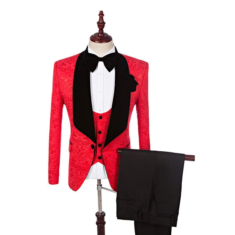 Red Men's Business Suit