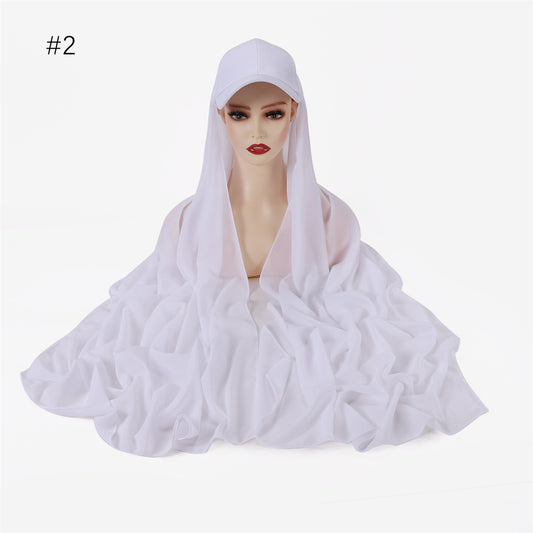 Fashion Personality 2-Piece Hijab Scarf And Hat