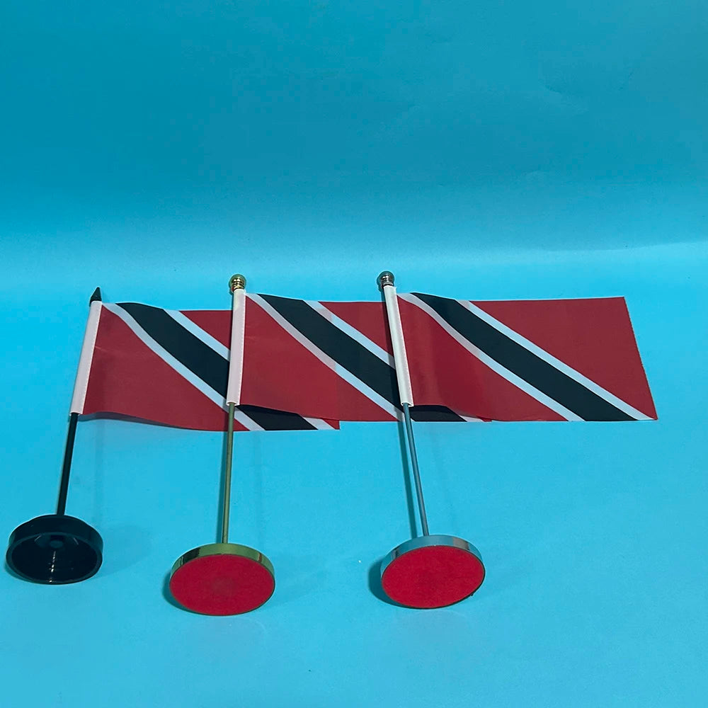 (SKY FLAG)Office Desk Flag Of Trinidad and Tobago flag 14x21cm polyester Trinidad and Tobago National Flag Desk Ornaments Flags