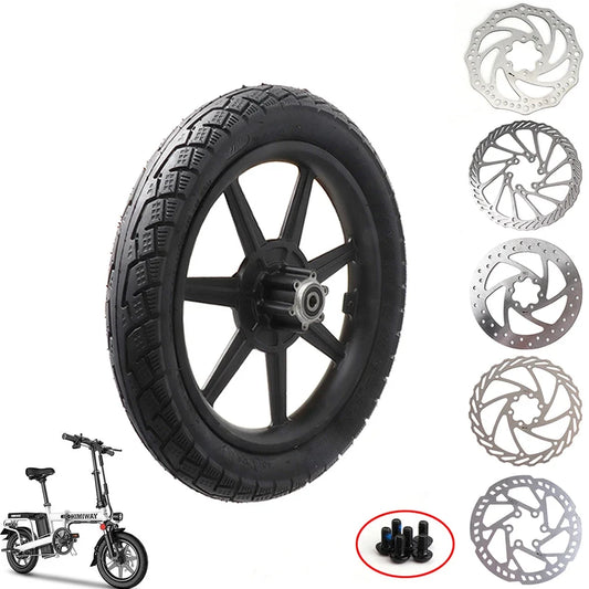 Electric Scooter Bike14 inch Front Wheel 14x2.125 Tyre 140mm/160mm Brake Disc For E-bike Folding Bicycles Motorcycle Accessories