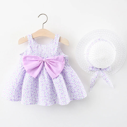 2 Piece Summer Newborn/Toddler Dress & Hat