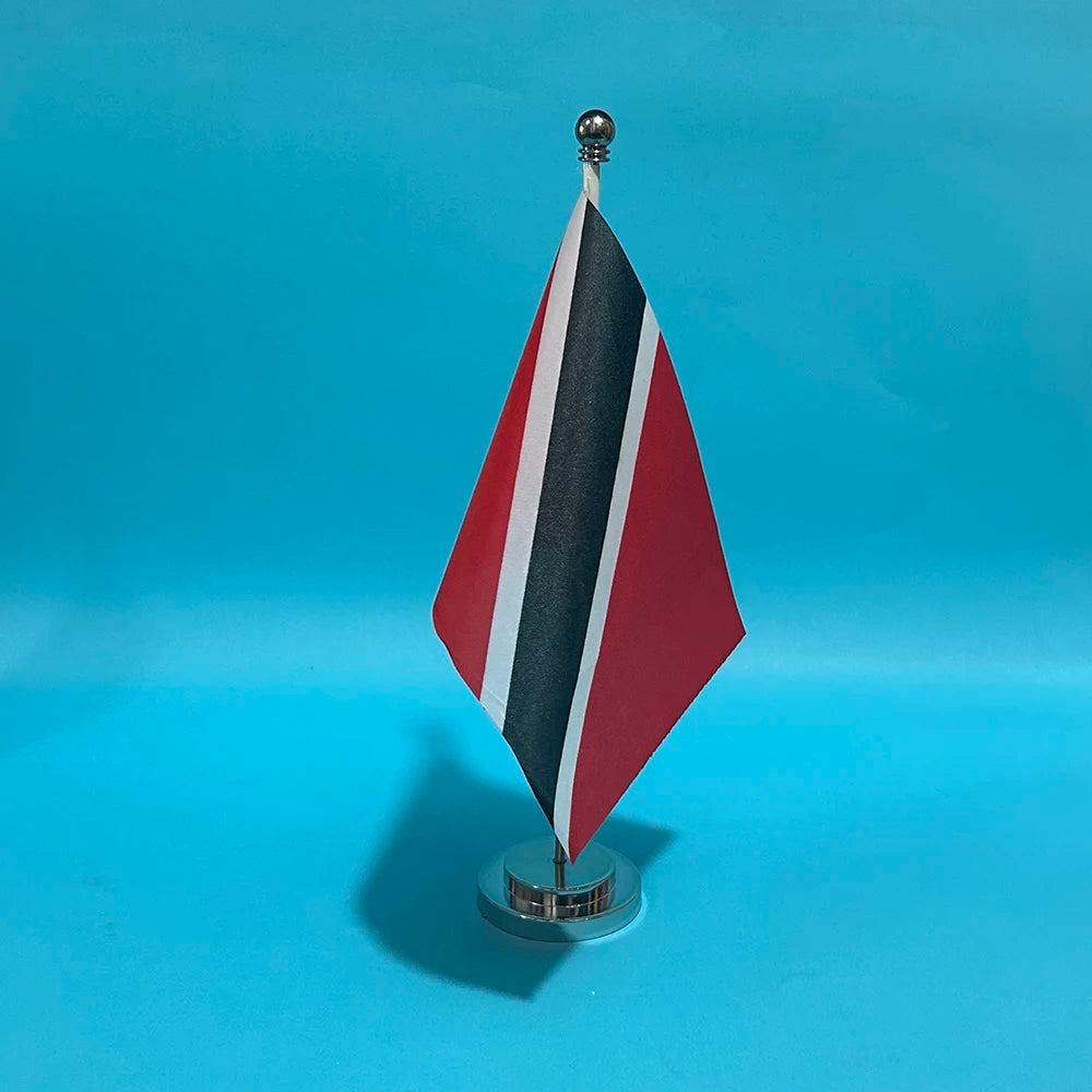 (SKY FLAG)Office Desk Flag Of Trinidad and Tobago flag 14x21cm polyester Trinidad and Tobago National Flag Desk Ornaments Flags