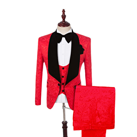 Red Men's Business Suit